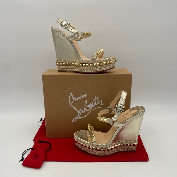 Christian Louboutin Shoes - (SOLD) Christian Louboutin Cataclou 140 Nappa Silk Wedge's (1160975)- Size 40 EU